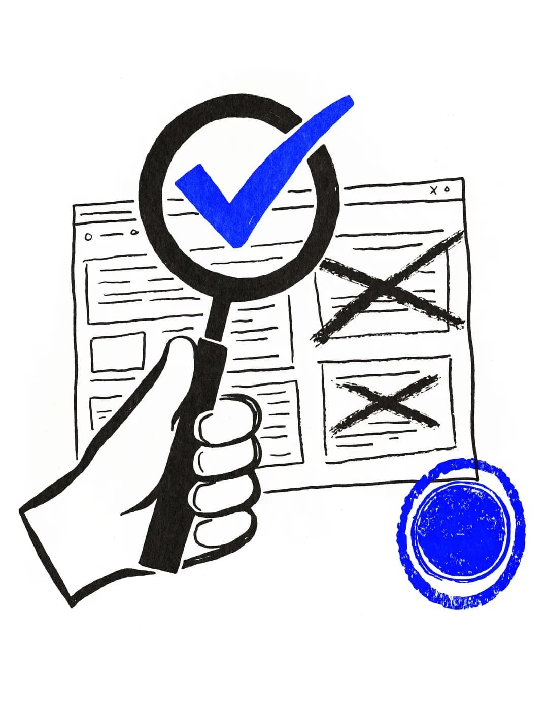 A magnifying glass over a note with the names that show up instead of yours